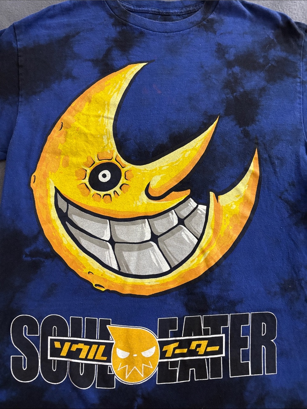 Soul Eater Moon Tie Dye Anime Graphic Tee Blue Crunchyroll Small - Picture 3 of 8